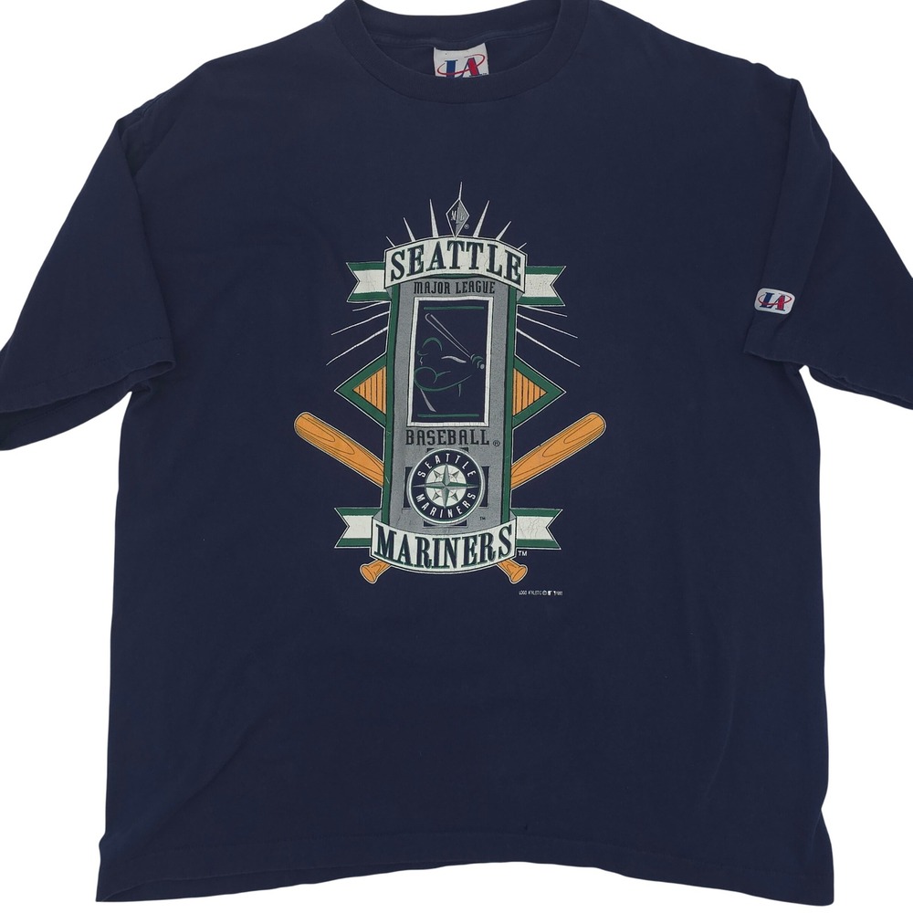 Vintage‎ Seattle Mariner's MLB 90's Rare Logo Athletic Graphic T-Shirt Size XL